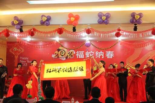 “漫舞金蛇辞旧岁，共乐虹润纳新春”全员参与，喜迎新春 —— 记2013年虹润公司迎春联欢会